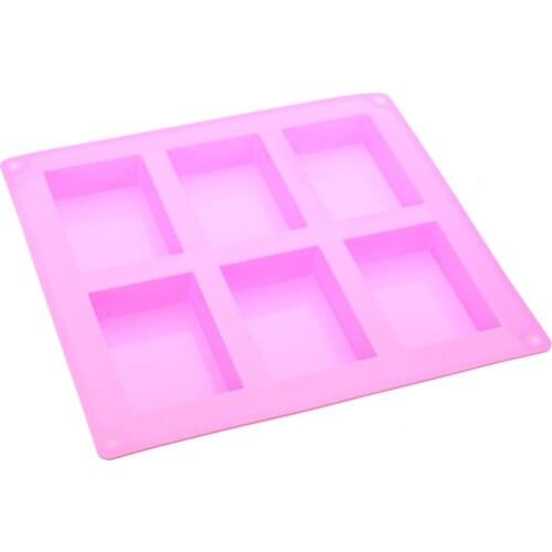 6 Hole Silicone Cake Mold Rectangle Handmade Soap Mold Silicone Molds for Chocolate Kitchen Gadgets