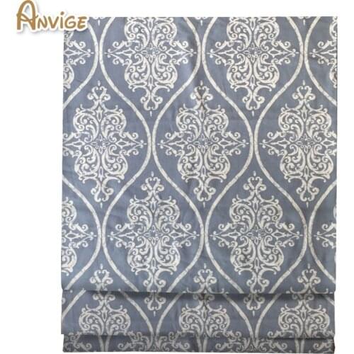 Anvige Modern Cotton/Linen Cloth Customized Roman Blinds Roman Shades Window Curtain