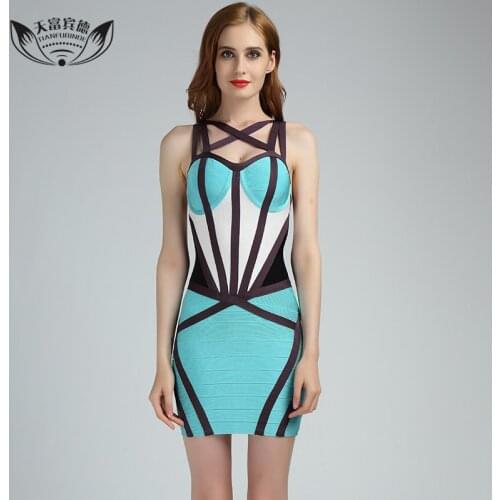 TIANFUBINDE Blue Summer Dresses