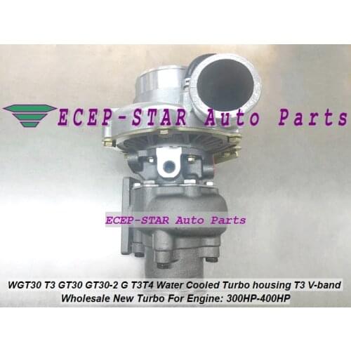 Turbo GT30 GT35 WGT30-1 T3T4 T04E Compre A/R .50 Turbine AR .48 Water Cooled 300-350HP outlet 2.5" v-band T3 Flange Turbocharger