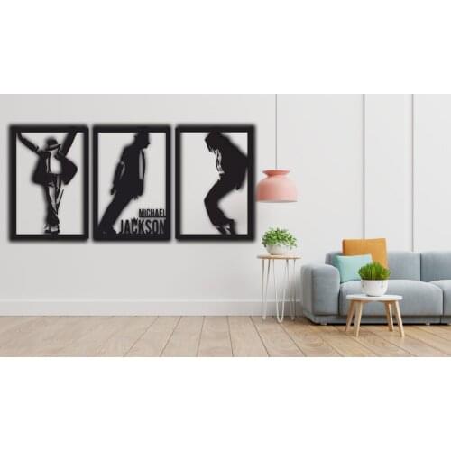 Michael Jackson Metal Wall Art, 3 Pieces Metal Painting, 100 Cm Width and 50 Cm Height, 3 Separate Pieces or All inOne More