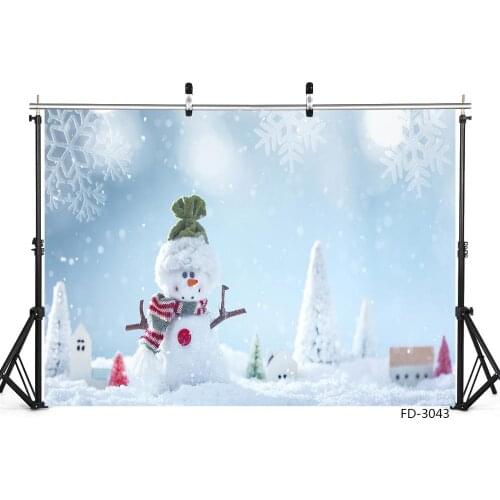 Christmas Snowman Winter Snow Vinyl Photography Background Decor Children Newborn Baby Kids Party Portrait Photo Studio Props