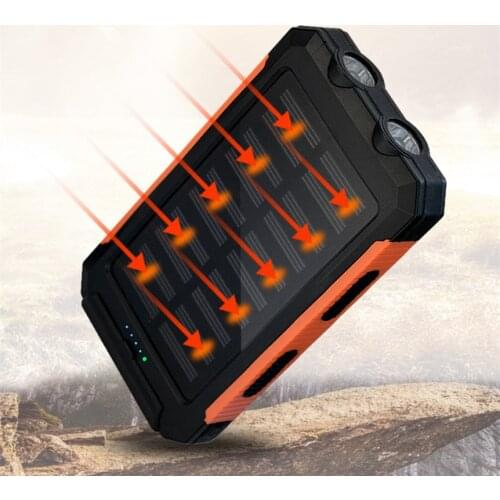 Waterproof Solar Power Bank Solar Mobile Power Outdoor Three-proof Compass Mobile Power Portable Charger Double Headlight