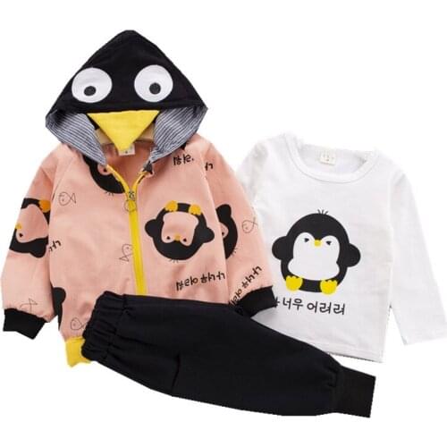 High Quality Spring Autumn Toddler Boys Clothes Suit Baby Hooded jacket + T-shirt + Pants 3PCS Kids Clothing Set Children Costum
