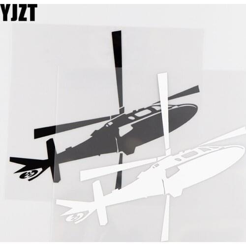 YJZT15.5X13.8CM Helicopter Vinyl Car Sticker Decal Aircraft Cool Decoration Black / Silver 10A-0184
