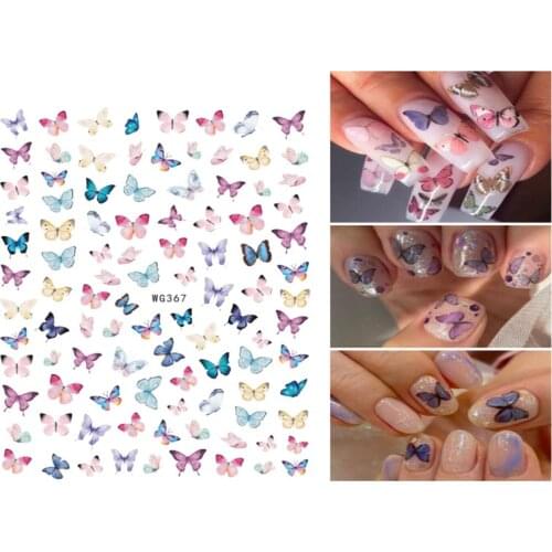 10PCS New Butterfly Nail Sticker Multi-color Butterfly Nail Art DIY Cartoon Nail Art Decoration Decal WG367