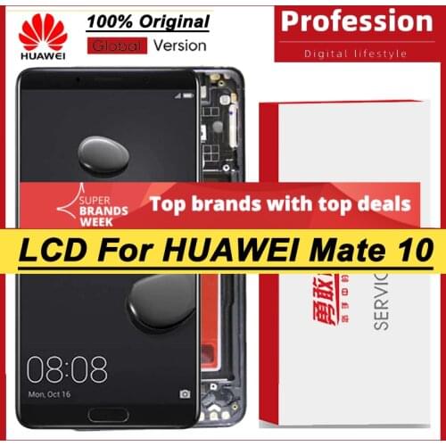 100% Original 5.9'' LCD with Frame for Huawei Mate 10 ALP L09 ALP L29 Display Touch Screen Digitizer Assembly Repair Parts