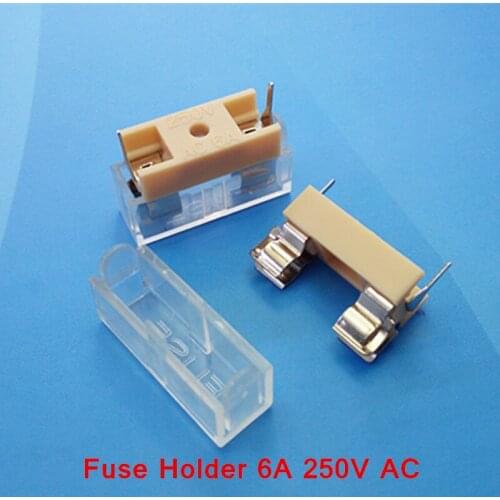 100pcs/lot 5*20mm Glass Fuse Holders, Insurance tube socket Fuse Holder 6A 250V AC
