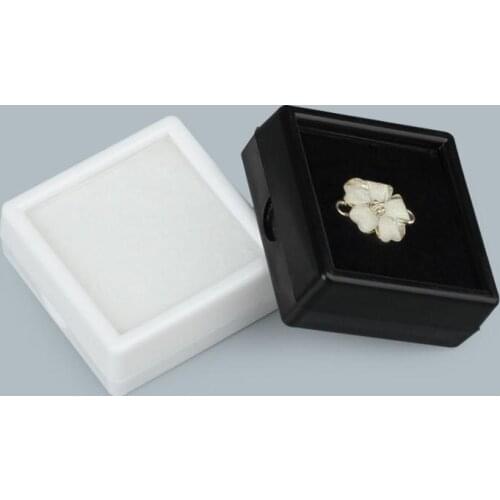200pcs Diamond Display Box Square Beads Case Stone Box Gem Tray Plastic Black and White Organizer Holder SN1863
