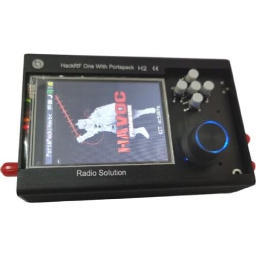 2020 PORTAPACK H2 + HACKRF ONE SDR Radio + Havoc Firmware + 0.5ppm TCXO GPS + 3.2 inch Touch LCD + 1500mAh Battery + Metal Case