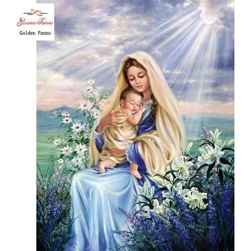 Diamond Painting Full Square 5D Diy Daimond Embroidery Diamant Mosaic Sale Displasy Broderie Diamant Virgin Mary kids Christ 12