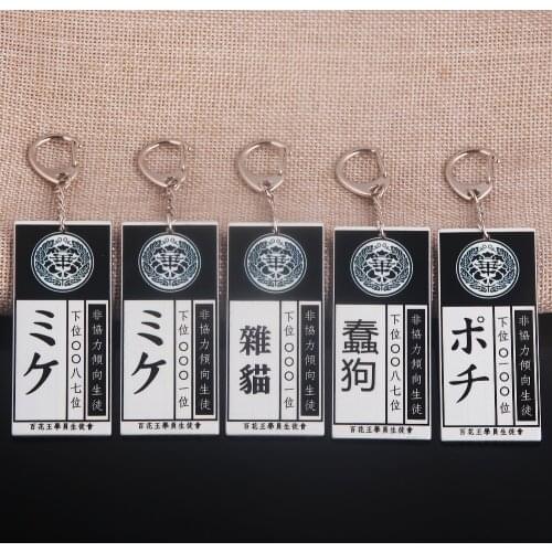 Anime Kakegurui Compulsive Gambler Keychain Yumeko Jabami Slave ID Card Key Chain for Fans Keyring Cosplay Jewelry