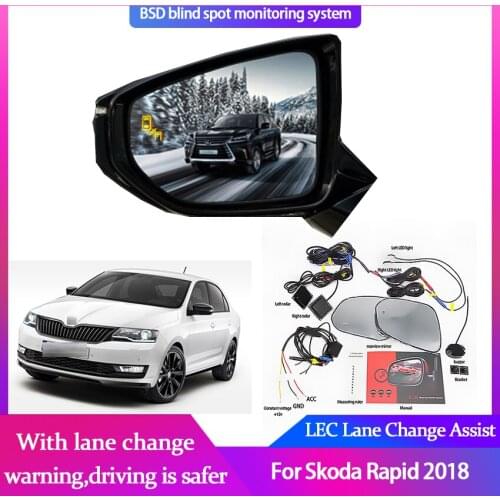 Car Blind Spot Mirror Radar Detection System for Skoda Rapid 2018 BSA BSM BSD Blind Monitoring Assistant Driving Security
