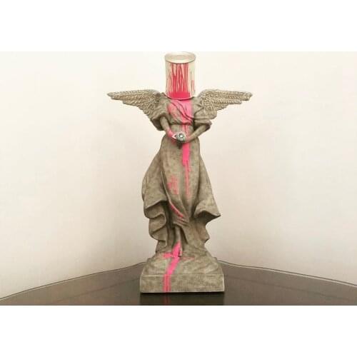 Banks Street Art 38cm Paint Bucket Angel Tide Brand Home Decoration Sculpture Figure Decoration Trend