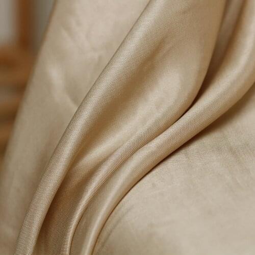 White waxberry Champaign Gold Twill High Gloss Cupro Fabrics 100%Cupro Garment Materials Women Dress Sewing Cloth Freeshiping