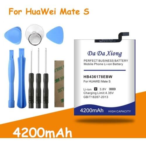 Free shipping 4200mAh HB436178EBW Battery for Huawei Mate S CRR-CL00 CRR-UL00 Replacement batteries + free tools
