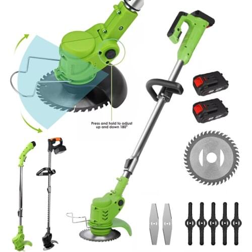 12V 24V Electric Lawn Mower Rechargeable 8000mAh Li-ion Battery Cordless Grass Trimmer Portable Brushcutter Garden Lawnmower