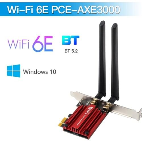 2.4Gbps WiFi 6E Intel AX210 Desktop PCIe Bluetooth 5.2 WiFi 6 Card 802.11AX 2.4Ghz/5Ghz AX210NGW Wireless Network Adapter Win10