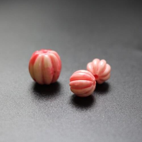 20Pcs /lot 10mm 15mm Artificial Coral beads pumpkin Beads White&Pink Color for jewelry &DIY