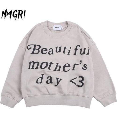Baby Boys Sweatshirt for Kid Beautiful Mothers Day Letter Print Hoodie Long Sleeve Pullovers Autumn Winter Childrens Clothing
