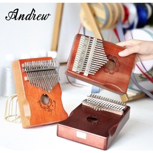 Andrew Kalimba 17 Key tone notes Mahogany Oguman Xylophone solid wood beginner finger piano Music instrument vibraphone Keyboard