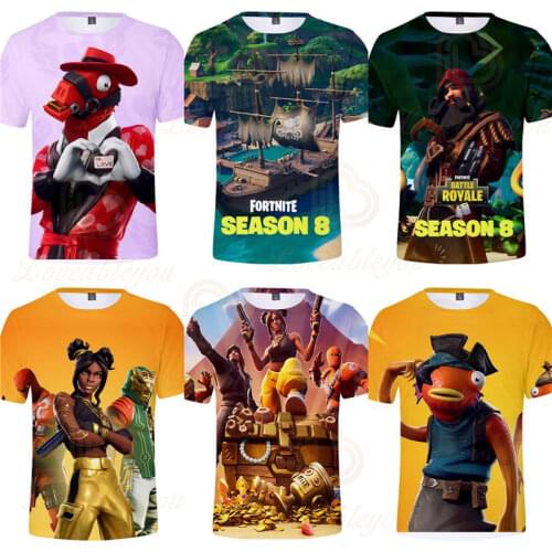 Fortnite Short Sleeve T-shirt Girls Boys Battle Game T Shirt Summer Spring Childrens Clothing Kids Clothes