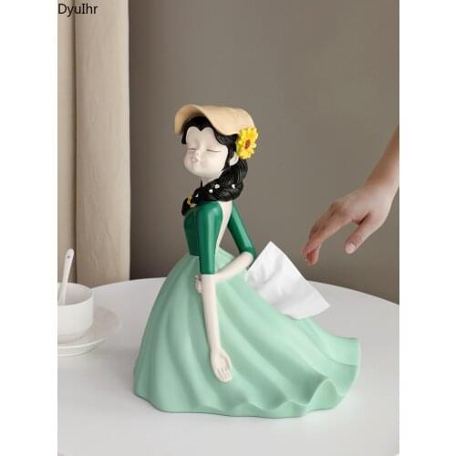 Creative Abstract Cute Character Resin Tissue Box Decoration Living Room Coffee Table Dining Table Tissue Box Home Decoration
