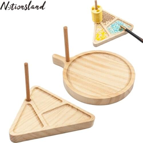 Creative Wooden Bead Loom Kit Triangle Round Weaving Beads DIY Knitting Beading Board Organizer Handmade Wood Sewing Tray Crafts