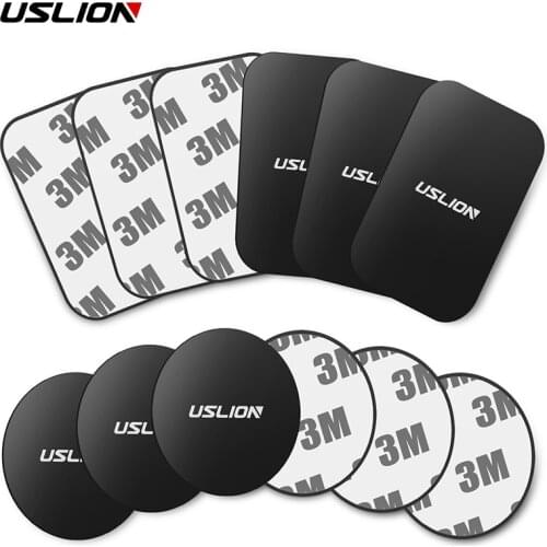 USLION Magnetic Metal Plate For Car Phone Holder Universal Iron Sheet Disk Sticker Mount Mobile Phone Magnet Stand For IPhone
