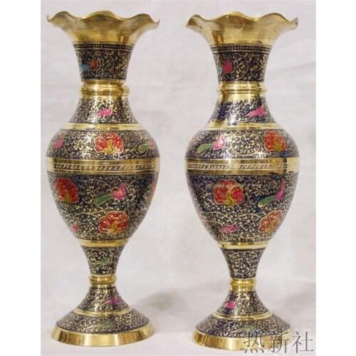 India Pakistan mill imported bronze crafts vase purple flower arrangement Home Furnishing furnishings