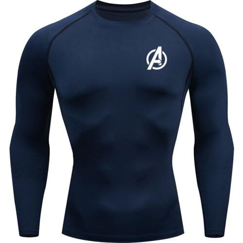 Mens Compression Under Base Layer Top Long Sleeve Tights Sports Quick Dry Rashgard Running Shirts Gym Fitness Skinny T Shirt