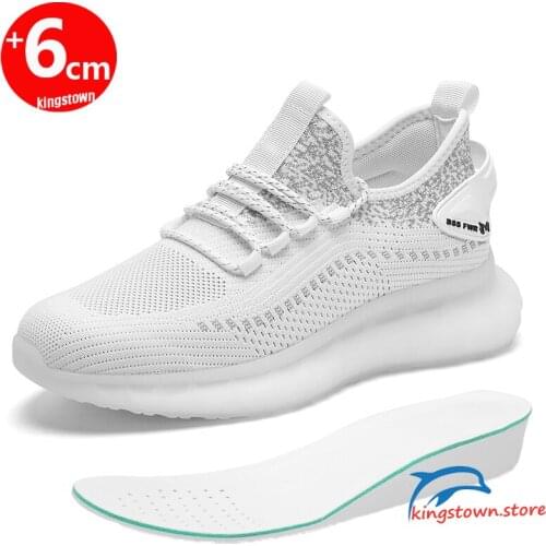 Men Sneakers Elevator Shoes Height Increase Shoes Tall Shoes Leisure Mesh Tall Man Insole 6 CM