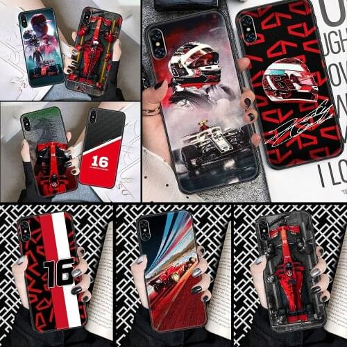 Charles Leclerc 16 F1 Phone Case Cover Hull For iphone 5 5s se 2 6 6s 7 8 12 mini plus X XS XR 11 PRO MAX black soft hoesjes