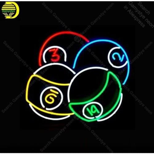 Neon Sign Ball Billiards Neon Signs for Game Room Restaurant Glass Tubes Neon Bulbs Signboard decorate wall Handcraft Bar sign