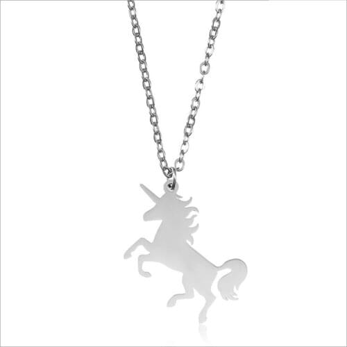 Stainless steel Unicorn pendant necklace---2 colors free choice---Drop shipping
