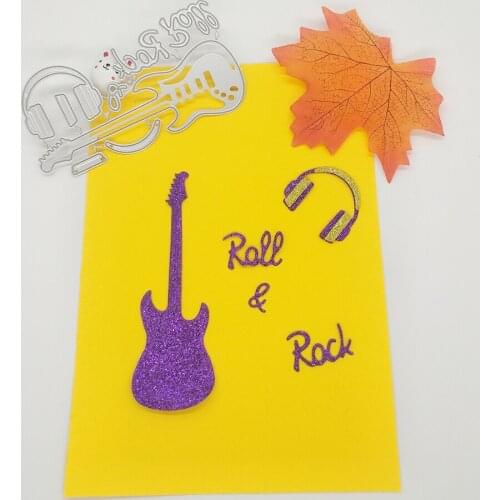 New rock guitar, bass, earphone metal cutting mold, photo frame craft mold, DIY scrapbook, paper card making decoration