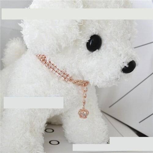 Cute Crown Bling Rhinestone Choker Collar for Cat Dog Funny Chihuahua Pet Crystal Necklace Jewelry Supplies