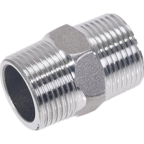 Male to Male Hex Nipple Threaded Reducer Pipe Fitting Stainless Steel 304 DN6 DN8 DN10 1/8'' 1/4'' 3/4'' 1