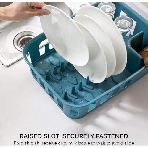 Kitchen Storage Rack Plastic Draining Dish Rack Hollow Drying Rack Chopsticks Knife Fork Dish Drainer Kitchen Organizer Holder