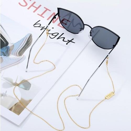 Custom Name Lanyard Sunglasses Personalized Stainless Steel Glasses Chain Holder For Women Letter Nameplate Charm Eyeglass Chain