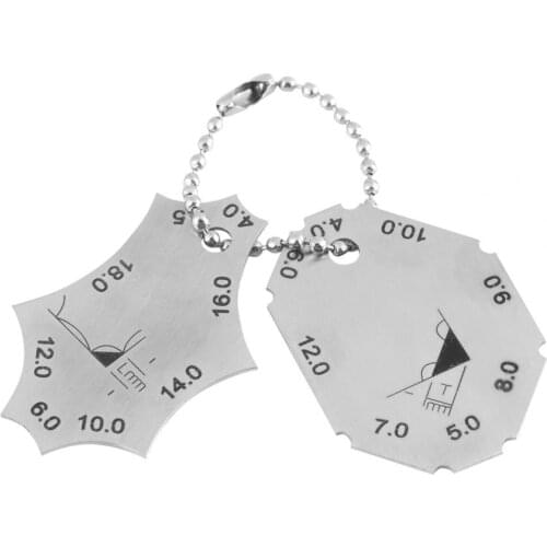 Fillet Weld Welding Gauge Protractor Throat Depth Leg Length Gauge Ruler Two-piece Gage