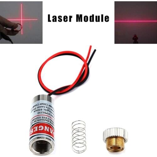 Adjustable Beam 650nm 5mW Red Point / Line / Cross Laser Module Head Glass Lens Focusable Industrial Class 3-5V