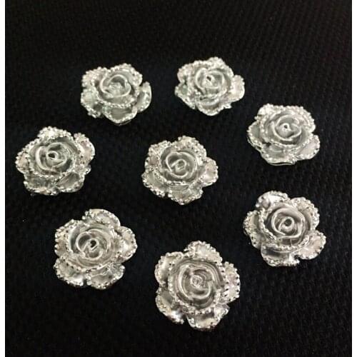 Diy200pcs silver flower shape, hair decoration and decorative mobile phone clipboard decoration.A353*5