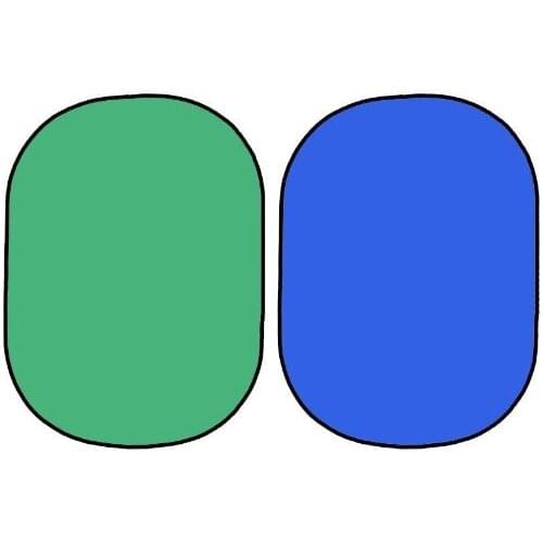 Wrinkle-Resistant Cotton Collapsible Backgroud 5'x7'150x200cm Green&Blue Chromakey screen 2in1 twist Backdrop board+Carry Bag