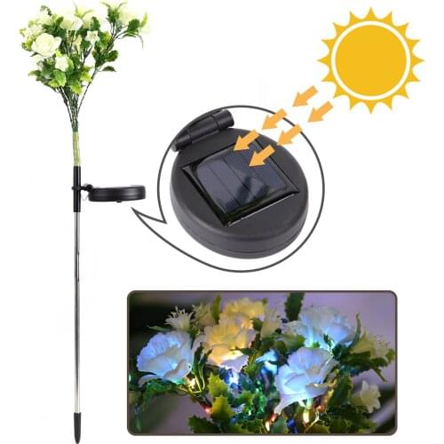 Solar Carnation Lantern Led Rose Flower Colorful Lights Garden Yard Decor Garden Flower Lamp Solar Power Yard Lawn Path Lights