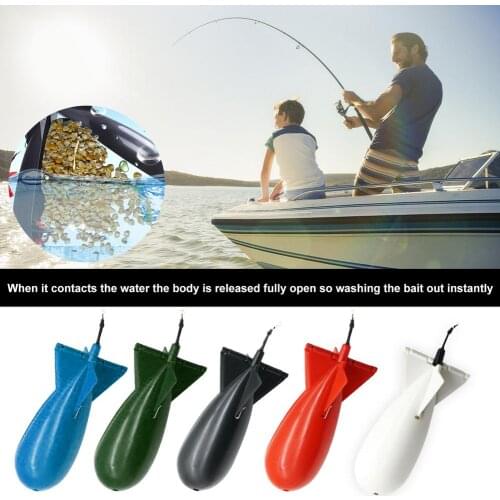 5pcs Fishing Bait Feeder Float Container Attract Carp Float Thrower Nesting Device Pellet Nesting Rocket Bomb Fishing Gear Bait