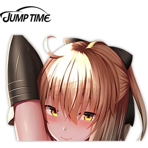 Jump Time 13 x 8.8cm Car Decor Cool Girl Anime Car Stickers Motorcycle Computer Camper Peeker Vinyl 3D Car Accessories
