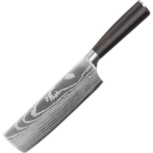 Japanese Stainless Steel kitchen knives Laser Dapattern chef knife Sharp Santoku Cleaver Slicing Utility Knives tool