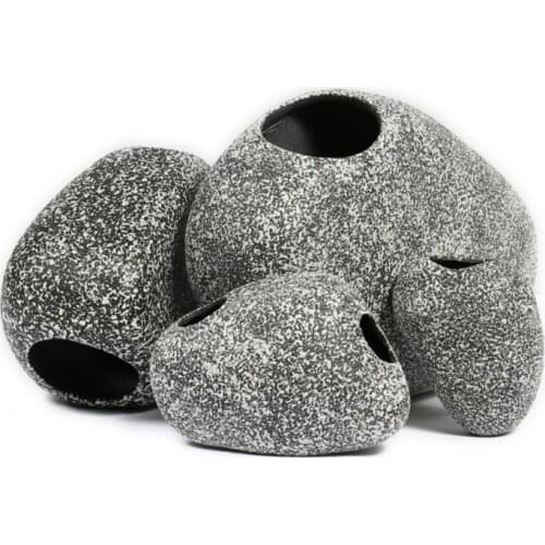 1Pcs Funny Ceramic Rock Cichlid Stone Cave Aquarium Decoration Fish Tank Pond Ornament Decoration Shrimp Breeding New