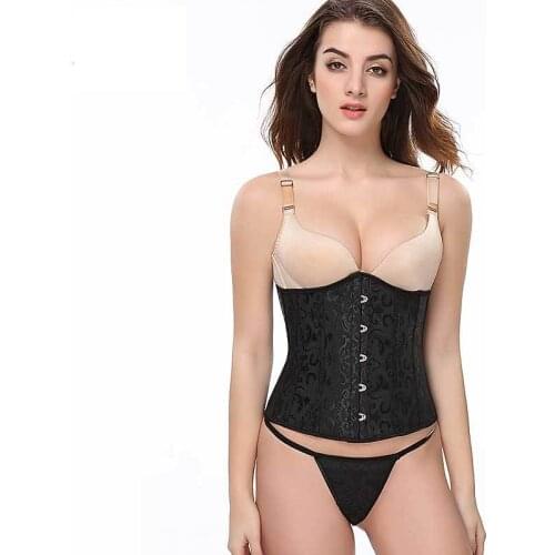 Corset Jacquard Top Underbust Floral Plus Size Corset Front Busk Corselet Solid Elegant Bustier 6XL Black Ivory Apricot Corsets